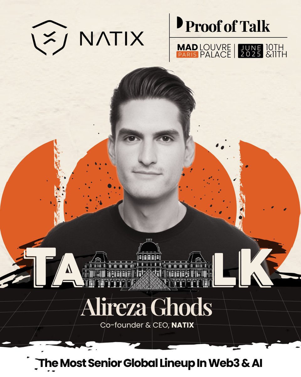 NATIX Network (@natixnetwork) on Twitter photo Join our CEO <a href="/AlirezaGhods2/">Alireza Ghods</a> at <a href="/proofoftalk/">Proof of Talk</a> 2025, the premier Web3 leadership summit holding at the the iconic Louvre Palace in Paris! 🇫🇷
He'll be discussing our groundbreaking Bittensor Subnet and our advancements in Physical AI during a dedicated panel alongside Join our CEO <a href="/AlirezaGhods2/">Alireza Ghods</a> at <a href="/proofoftalk/">Proof of Talk</a> 2025, the premier Web3 leadership summit holding at the the iconic Louvre Palace in Paris! 🇫🇷
He'll be discussing our groundbreaking Bittensor Subnet and our advancements in Physical AI during a dedicated panel alongside
