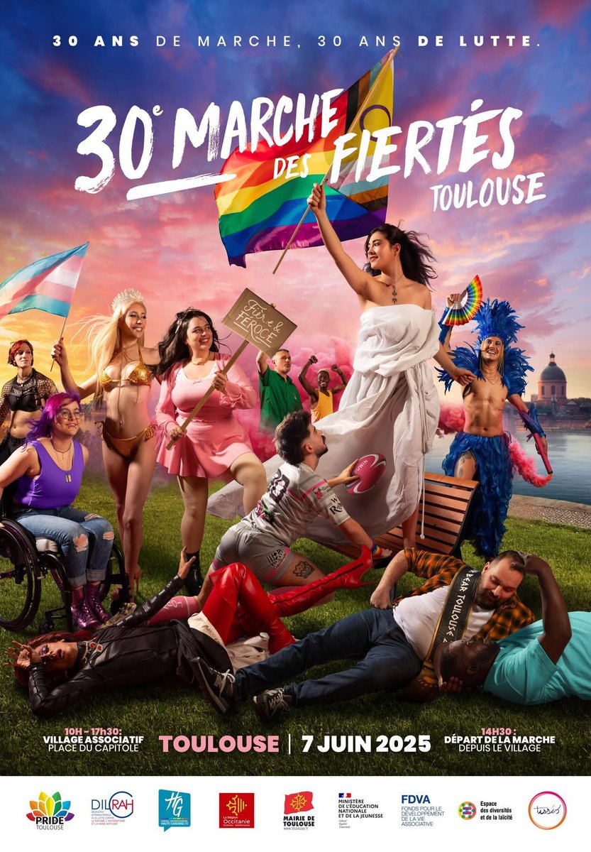 Krisb_off's tweet photo. L'Inter-LGBT parisienne en PLS 🥱 après avoir découvert la magnifique affiche de la 30ème Marche des Fiertés de Toulouse ! 🌈

#MarchesDesFiertés2025 #MarcheDesFiertés @PrideToulouse https://t.co/QRCjh802iB