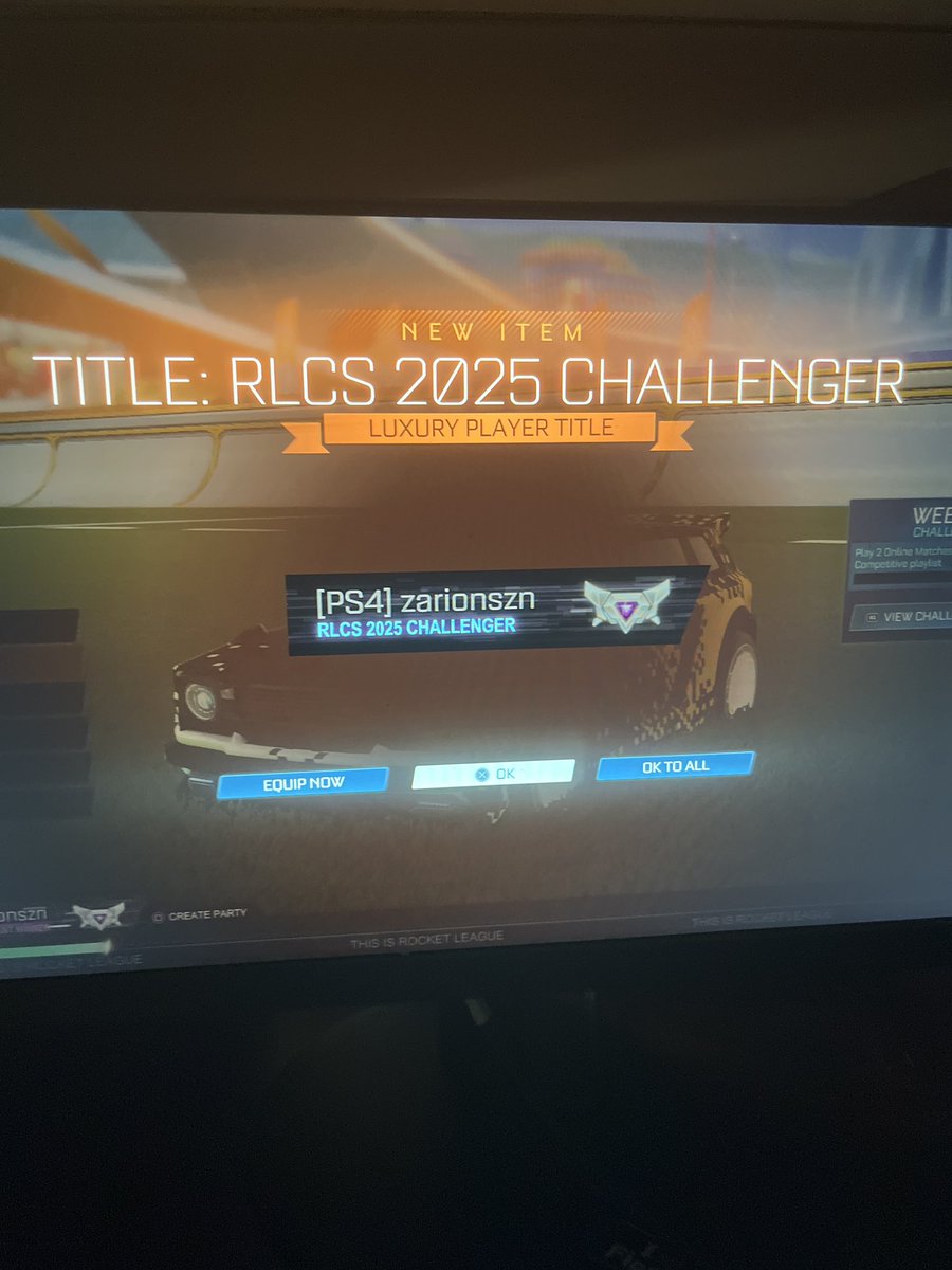 Getting a blue title on ps4 #rocketleague #rlcs #rl