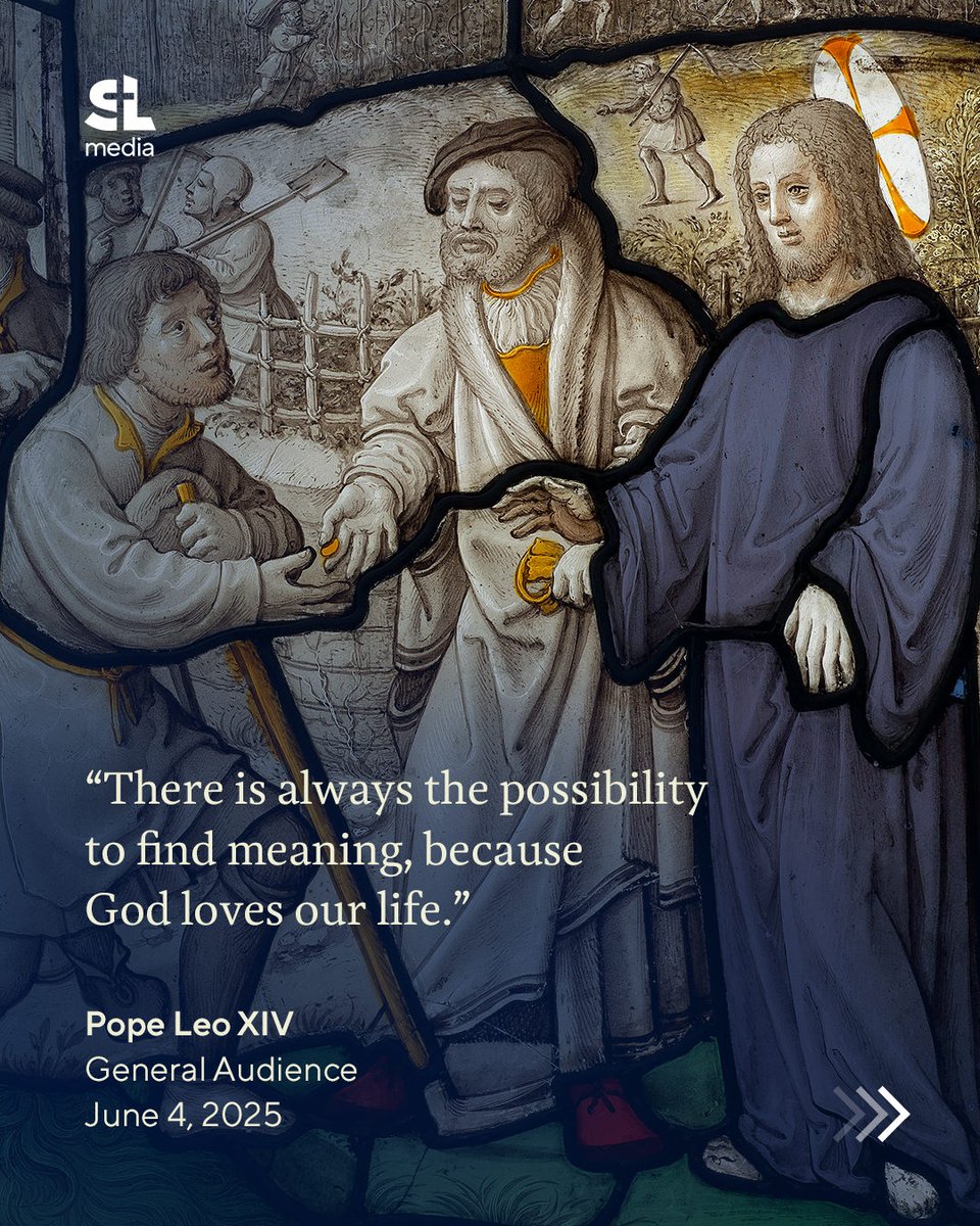 saltandlighttv's tweet photo. Pope Leo XIV: "Working in his vineyard, you will find an answer to that profound question you carry within you: what is the meaning of my life?"

Link in the first comment.

#GeneralAudience #PopeLeoXIV #VineyardOwner #SLMedia #CatholicFaith

https://t.co/dzp0JMl1gx https://t.co/tPcrUayzv4