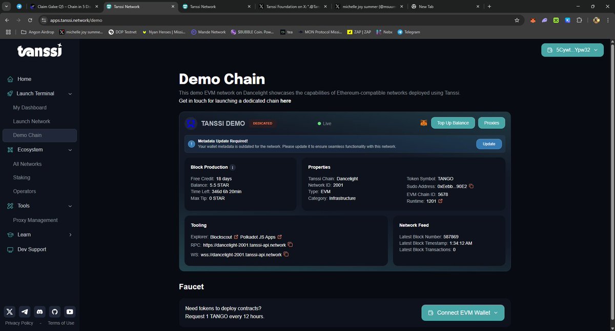 Spun up a chain on <a href="/TanssiNetwork/">Tanssi</a> testnet before my coffee even cooled down. ☕️⛓️
No infra. No drama. Just vibes.
