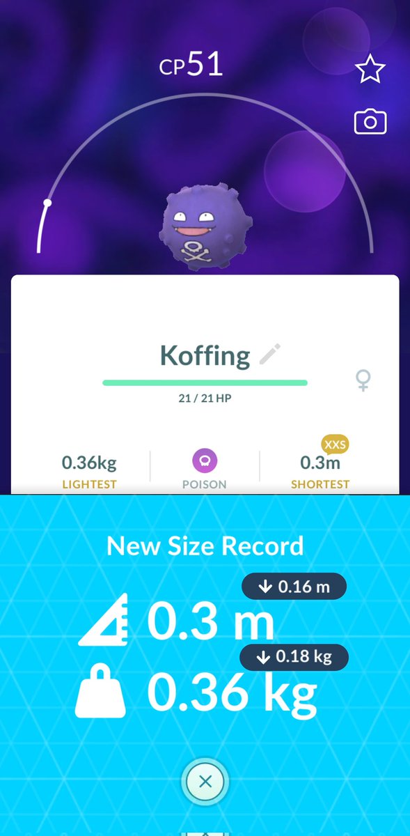 coinhunt_hound's tweet image. New #PokemonGO size record. 💯🔥

#Koffing #Pokemon #HumpDay #Florida #Jacksonville #Android