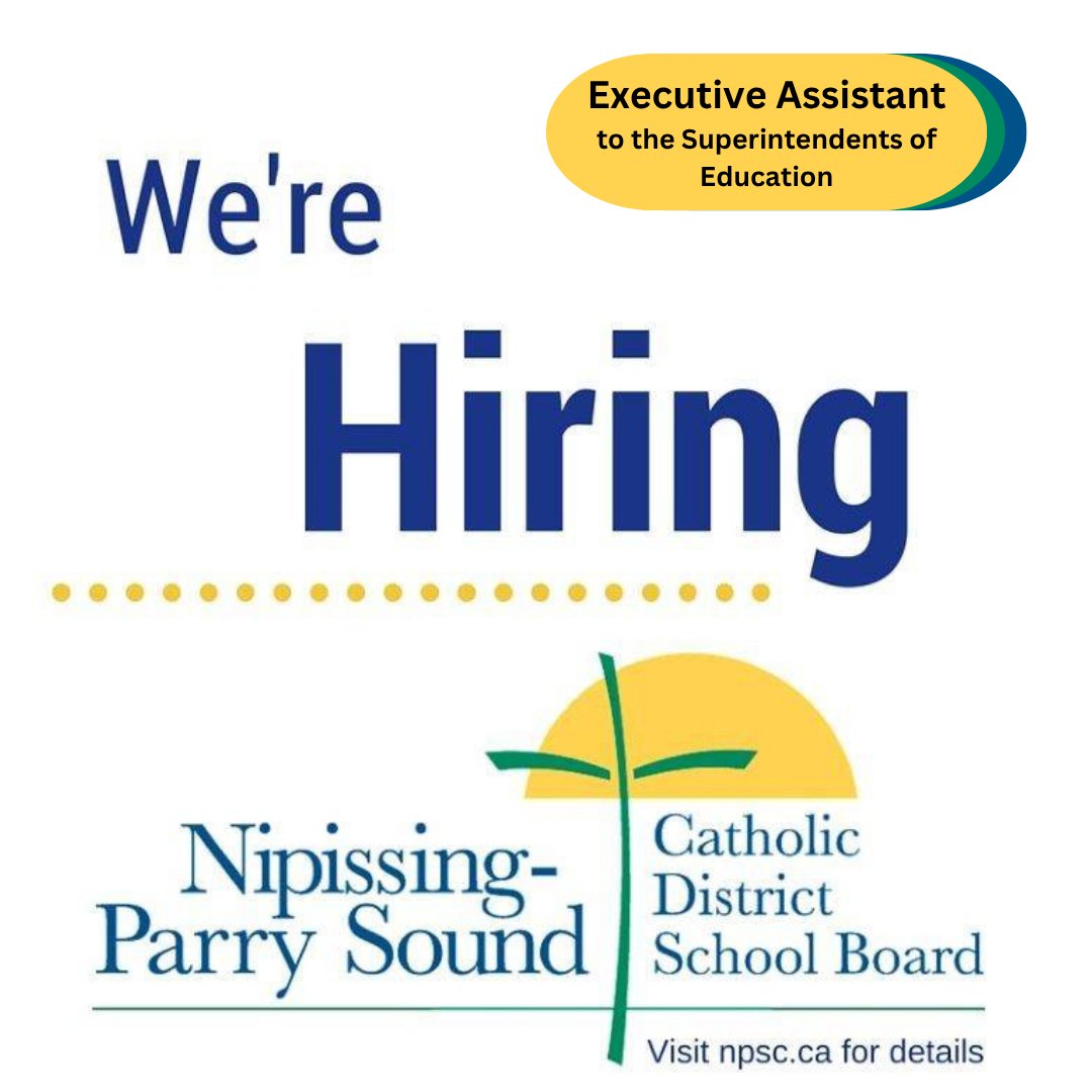 We're #Hiring! Join us as an Executive Assistant to the Superintendents of Education.

🗓️ Apply by Monday, June 23, 2025, at 4:30 p.m.
🔗 Learn more &amp; apply: npsc.ca/employment