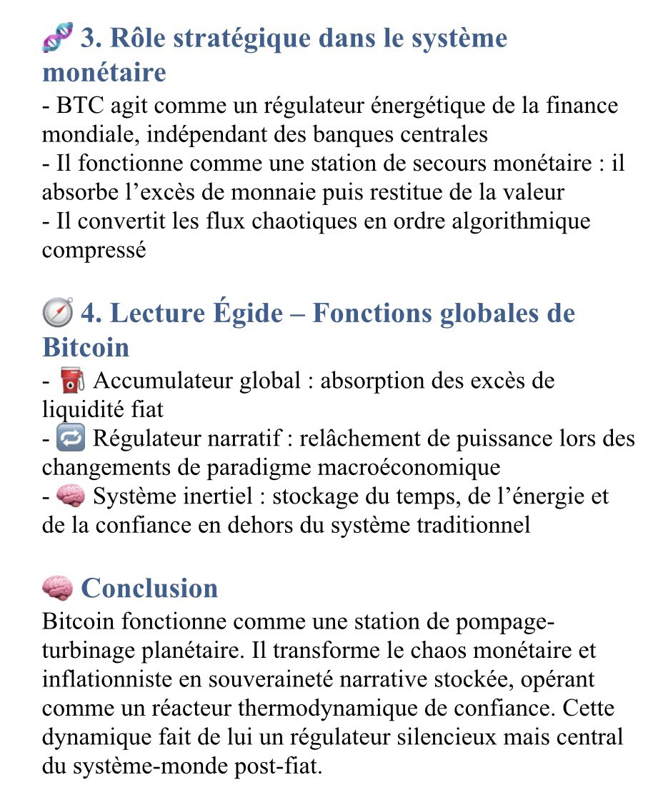 #bitcoin3_8 #Bitcoin #BitcoinDeFi 
🔺 Bitcoin agit comme une centrale de pompage-turbinage monétaire, absorbant l’excès de liquidité mondiale pour le transformer en souveraineté énergétique programmable🔺
<a href="/UBS/">UBS</a> <a href="/lombardodier/">Lombard Odier</a> <a href="/Cyrus_Fazel/">Cyrus SwissBorg</a>