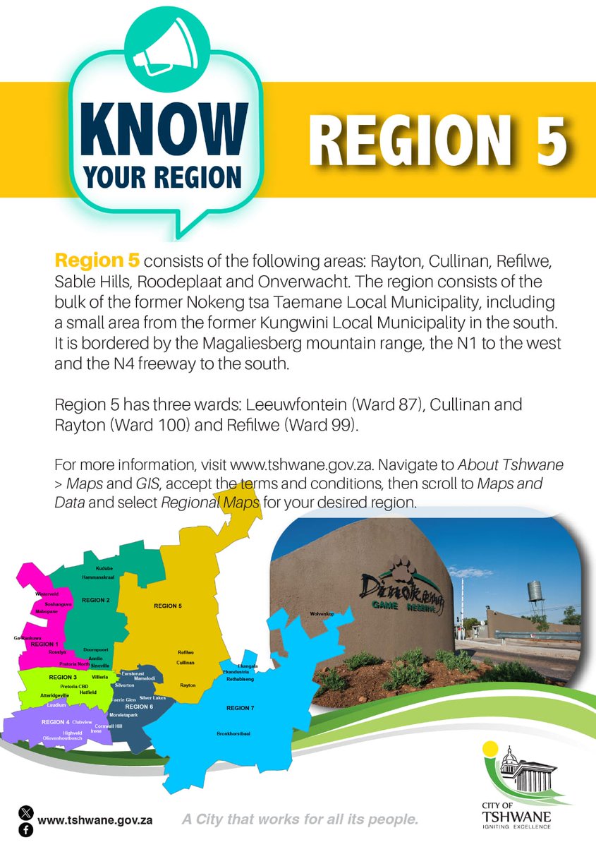 CityTshwane's tweet photo. You say wassup, we say WHATSAPP!!! Join your regional channel and stay updated. Spread the word.
Region 5 there is your link below:
https://t.co/796SK3W2yx
#KnowYourRegion https://t.co/ilHduIYC2x