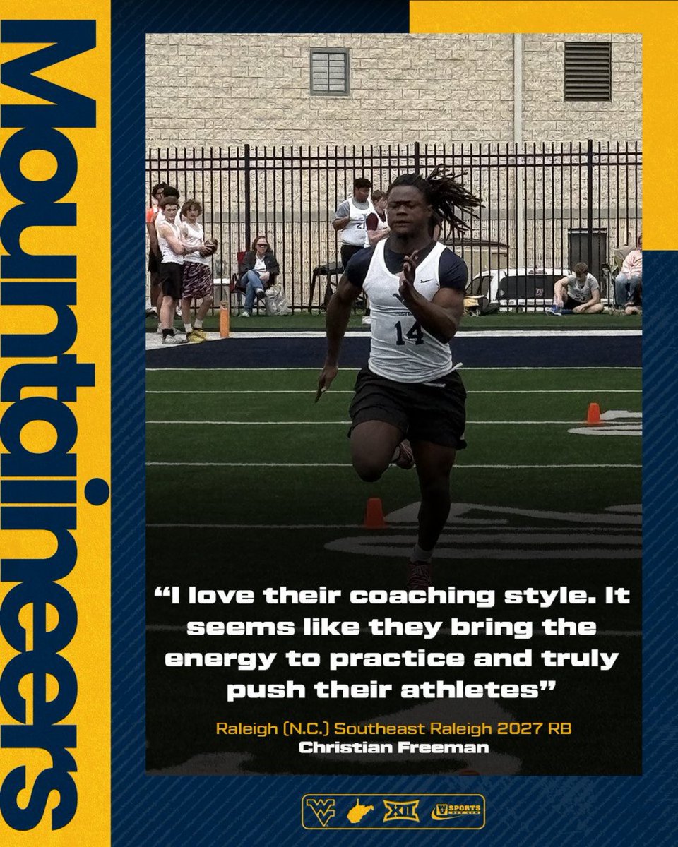 Keenan Cummings (@rivalskeenan) on Twitter photo 2027 RB Christian Freeman left #WVU camp impressed by the coaching, facilities, and energy. He plans to return and continue building his connection with the staff. #HailWV <a href="/C5reeman/">Christian“Duck”Freeman 3🌟</a>
Interview 👉 gowvu.us/pdo 2027 RB Christian Freeman left #WVU camp impressed by the coaching, facilities, and energy. He plans to return and continue building his connection with the staff. #HailWV <a href="/C5reeman/">Christian“Duck”Freeman 3🌟</a>
Interview 👉 gowvu.us/pdo