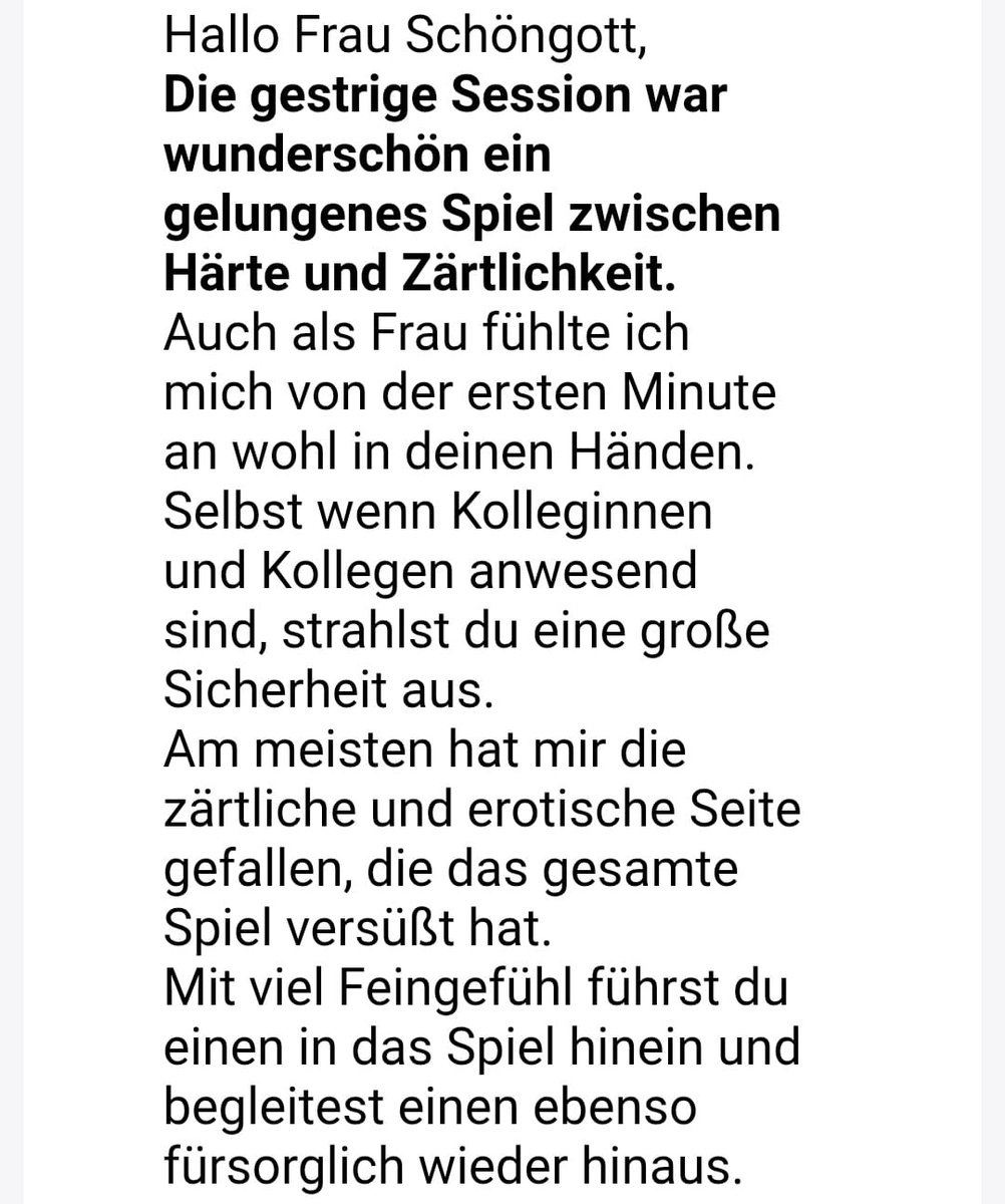 FEEDBACK EINER FRAU 🖤 Ich bin sehr stolz auf die tollen Menschen, die mich besuchen. Allesamt starke Persönlichkeiten. I love my Job.