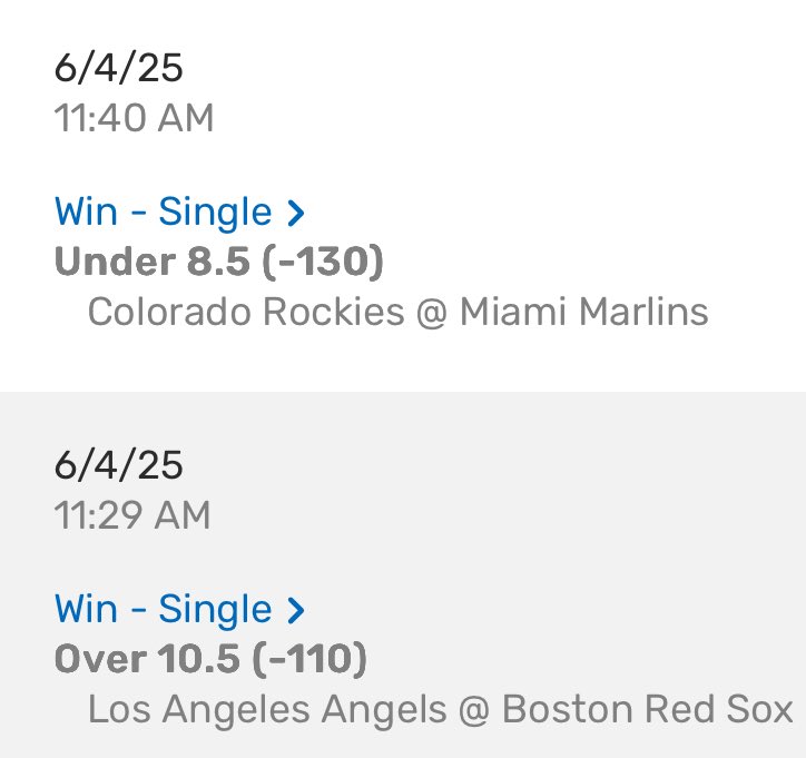 4-3 or 3-2, pretty much called the score of the game!

15* COL/MIA Under 8.5✅
(2-0 sweep for 25 units! 🧹)

That’s how we roll! 🙏🏾