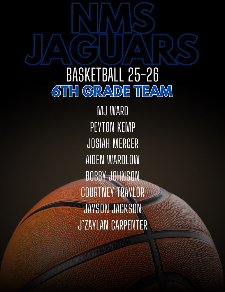 💙🧡🏀Jaguar family, please join us in congratulating our NMS boys basketball 6th grade team! We can’t wait to see you on the court!!🏀🧡💙
#JMCSS
#JaguarNation
#bgr8erthanb4