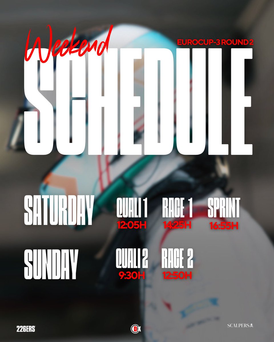 🥵 This weekend we have 6 races… Make sure you don’t miss any of them!

#Drivexteam #Drivex #Eurocup3 #F4spanishchampionship