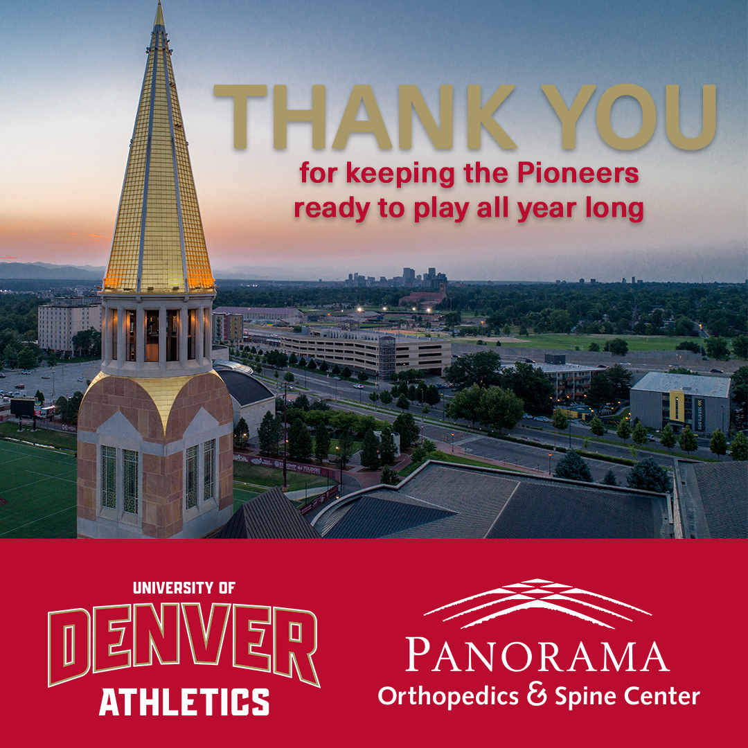 Denver Athletics (@du_pioneers) on Twitter photo Thank you <a href="/panoramaortho/">Panorama Orthopedics</a> and Spine Center for your support of Denver Athletics!
#GoPios Thank you <a href="/panoramaortho/">Panorama Orthopedics</a> and Spine Center for your support of Denver Athletics!
#GoPios