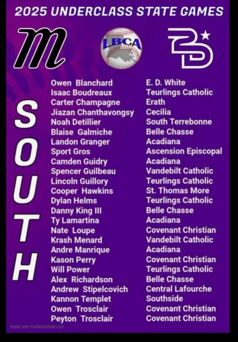Belle Chasse HS Baseball (@bccards_bsb) on Twitter photo Congratulations to <a href="/BlaiseGalmiche_/">BlaiseGalmiche</a>
@DannyKi66023492
<a href="/ARichardson2026/">Alex Richardson</a> for being selected to the 2025 LBCA Underclass State Games! Congratulations to <a href="/BlaiseGalmiche_/">BlaiseGalmiche</a>
@DannyKi66023492
<a href="/ARichardson2026/">Alex Richardson</a> for being selected to the 2025 LBCA Underclass State Games!