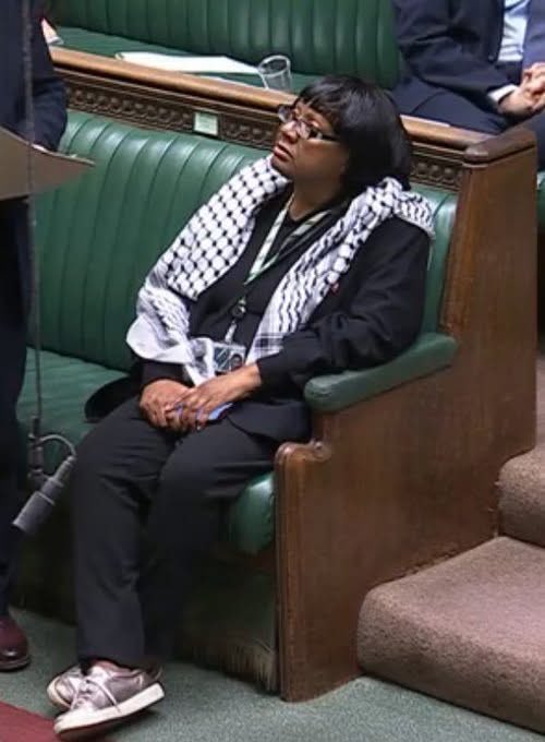 So disrespectful for Diane Abbott to wear that hideous thing around her neck in parliament.

This should not be allowed. This is parliament, not the student union!