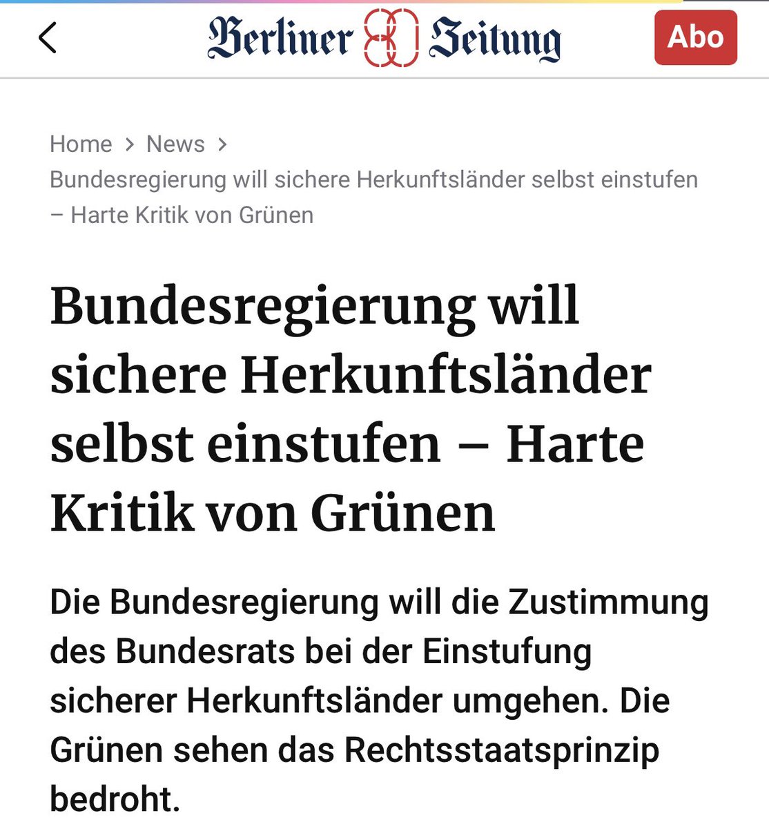 Je härter die Kritik von den Grünen, desto richtiger der Kurs!