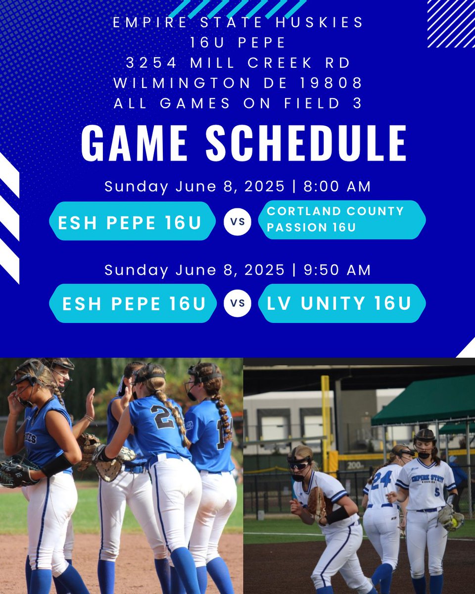 First showcase of the summer and we’re coming in HOT! 🔥 The Empire State Huskies 16U Pepe are kicking things off at the East Coast Summer Showcase and we couldn’t be more pumped to start the season in a big way! Let’s gooo! 💪🥎 <a href="/EStateHuskies/">Empire State Huskies</a> <a href="/eastcoast_sb/">East Coast Softball</a> 
@gdtbah