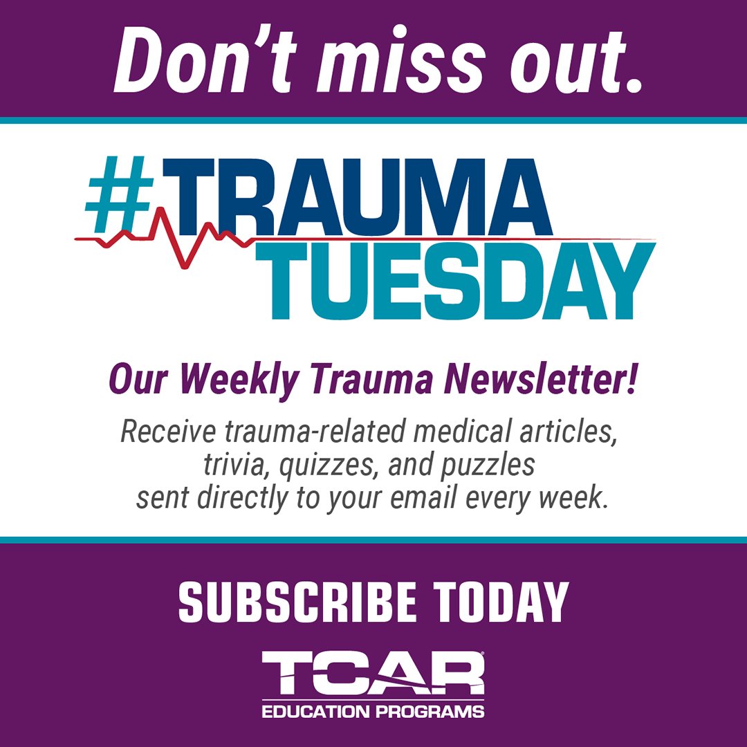 Haven't subscribed to our free weekly newsletter, Trauma Tuesday? It's not too late to have it delivered directly to your inbox each week. bit.ly/TCAR_TraumaTue… Don't wait. Subscribe today.