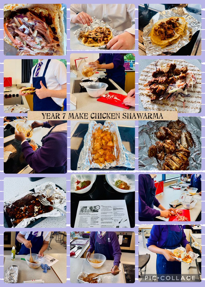 Year 7 are back at it-making Chicken Shawarma from scratch! They marinated, baked, &amp; wrapped their own creations with flatbread, raita or Asian slaw. Some tried new flavours for the first time — &amp; loved it! 🌯👏

#FoodTech #Year7 #ChickenShawarma #HandsOnLearning #nottingham