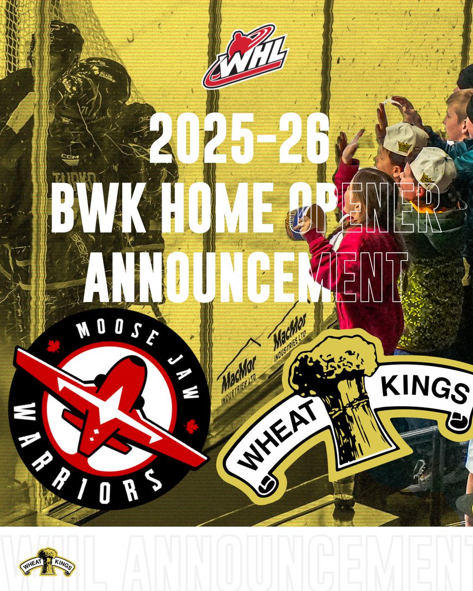 bdnwheatkings's tweet photo. 🚨SAVE THE DATE! Our 2025-26 Home Opener is on Friday September 19 against the Moose Jaw Warriors!

Read more 👉 https://t.co/x9vTwvTmsn https://t.co/yEQEZuUxgY