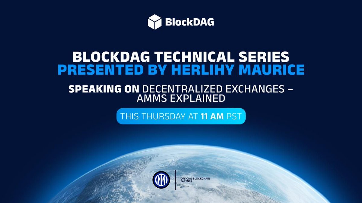blockdagnetwork's tweet image. 🚨Join the Technical Presentation! 🎙

🎙Join us TOMORROW at 11 AM PST for an exclusive Technical Presentation featuring Maurice Herlihy, speaking on "Decentralized Exchanges - AMMS Explained"

⚡️Don’t miss this deep dive into decentralized exchanges insights!…