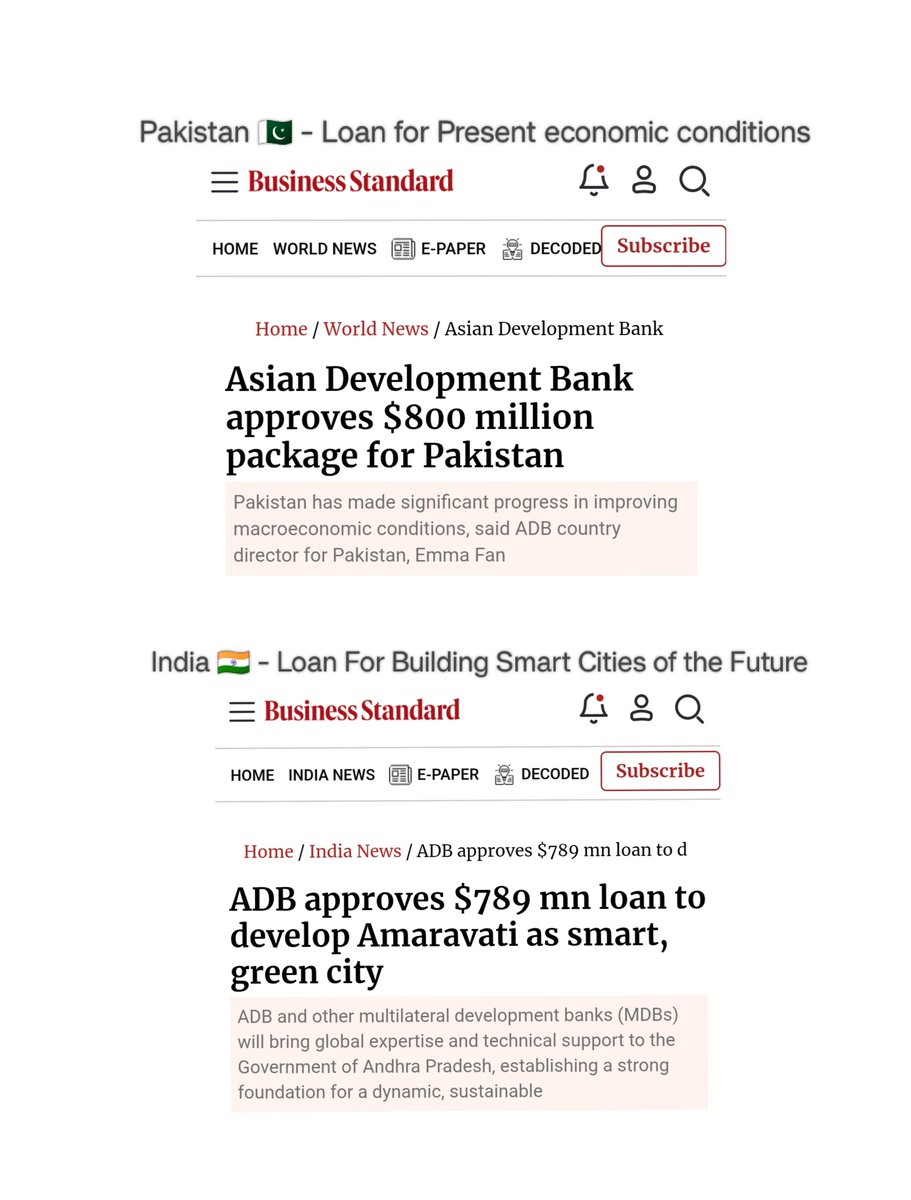 theArchersToday's tweet photo. 🚨 AT. Counter: 
📉 Asian Development Bank Loan Utilisation:  🇵🇰 Pakistan vs 🇮🇳 India

🇵🇰 Pakistan — Struggling to survive amidst deepening economic crisis, heavily dependent on ADB support 💸
🇮🇳 India — Utilizing ADB funds to develop Amaravati Smart City 🏙️ — a vision for the future, public welfare & economic growth 📈

#IndiaVsPakistan #ADB #SmartCity #EconomicDevelopment #Geopolitics #Amaravati #AndhraPradesh #AP🌍