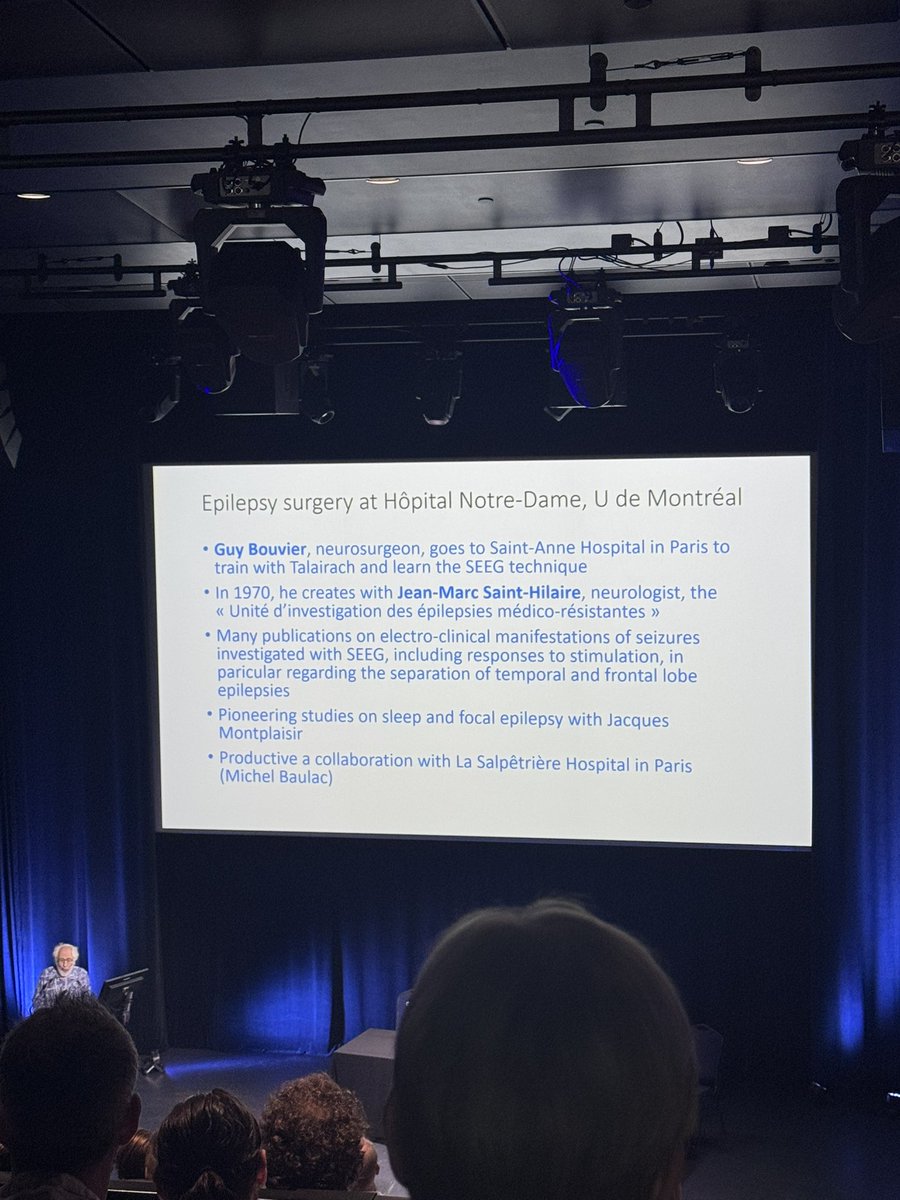 Outstanding talk by Dr. Jean Gotman on “Epilepsy and Montreal: A 100-Year-Old Love Story” at #ICTALS2025.
Proud of Montreal’s legacy and the pioneers who shaped epilepsy care.
Great to see SEEG pioneer Dr. Guy Bouvier (<a href="/umontreal/">Université de Montréal</a>), trained by Bancaud &amp; Talairach, highlighted.