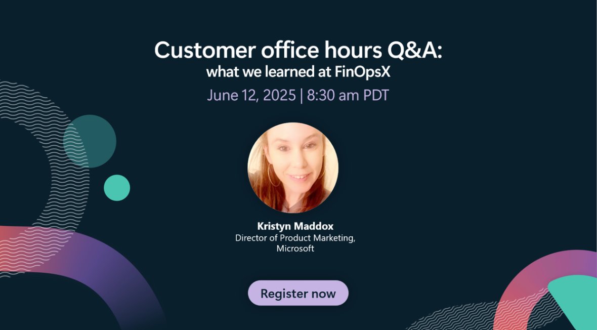 Join us on June 12 for a post-FinOpsX session on:
✅ Cloud and AI cost optimization
✅ Faster time-to-value via #MSmarketplace
✅ Live Q&amp;A with experts

🔗 Register now: msft.it/6016Si0Ce