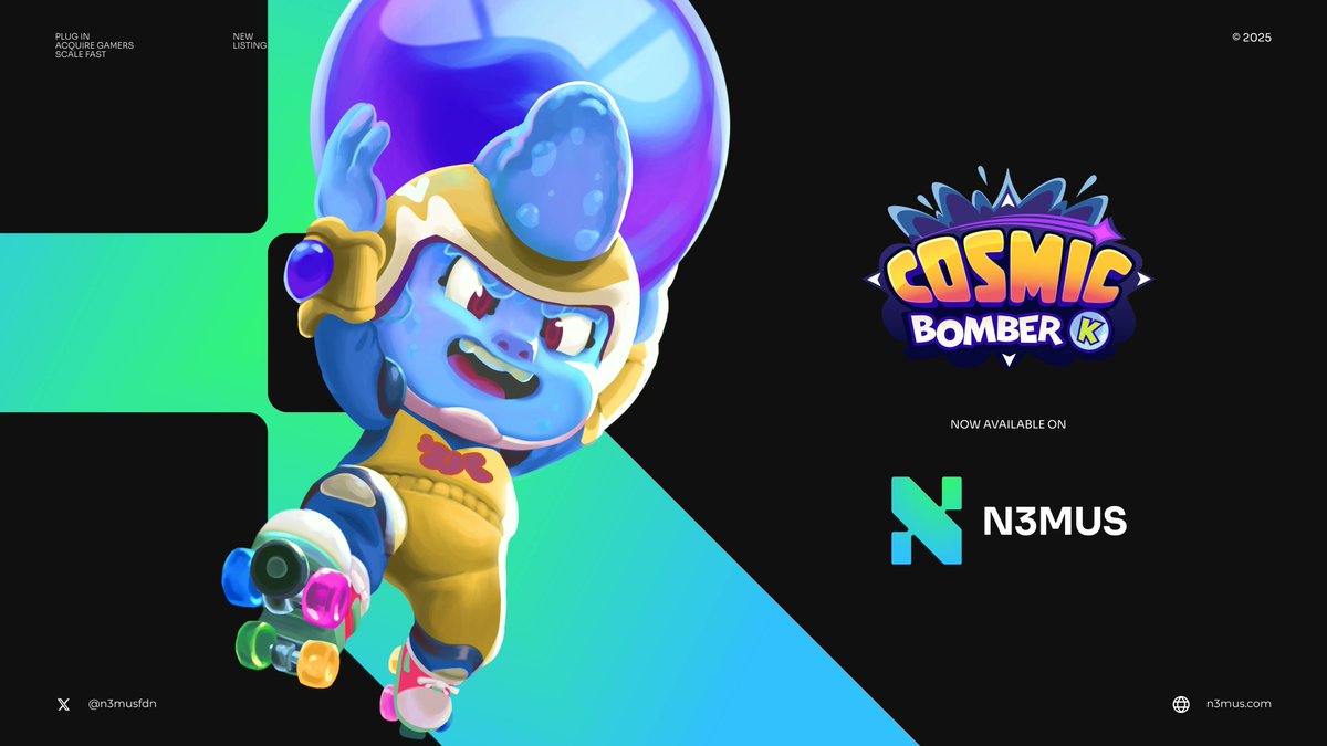 N3musFdn's tweet image. 1/ @CosmicBomberK is live on N3MUS! 💣💥

Inspired by Bomberman, this fast-paced action-maze battler lets you drop explosive water bombs, trap rivals, and blast through blocks to power up.

Backed by @Moca_Network, built for competitive fun.

Play now 👉 hub.n3mus.com/games/cosmic-b…