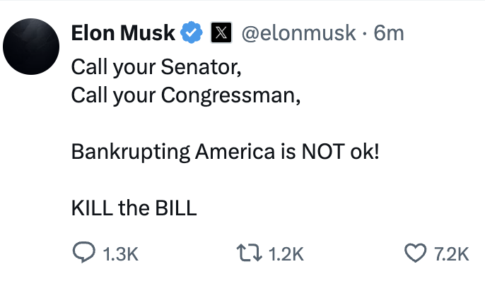 KILL THE BILL!

Retweet if you agree with Elon Musk!