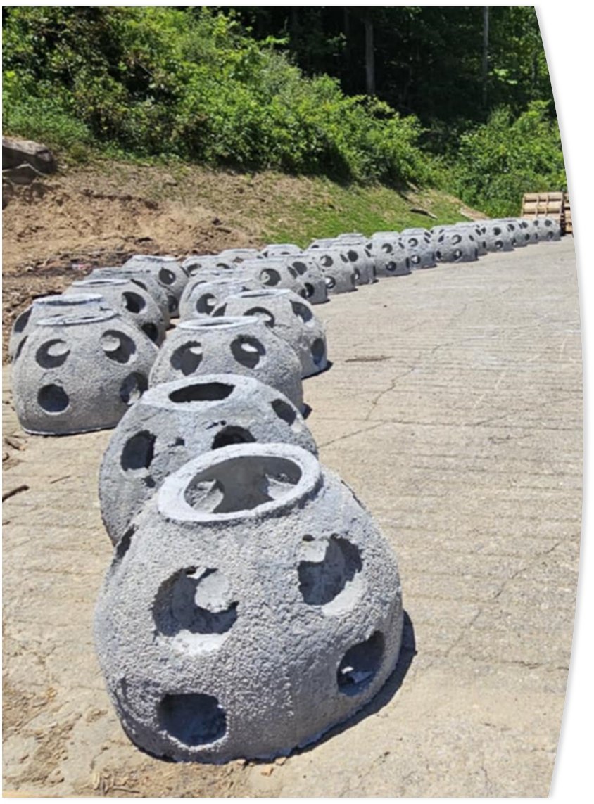 A grant from the Bass Pro Shops Outdoor Fund, directed through Beyond the Pond was used to purchase 75 Reef Ball concrete structures for placement as fish habitat at #PaintsvilleLake.  A joint venture between KDFWR and AFIO.  Be aware of Marina  ramp congestion on June 9-10th.