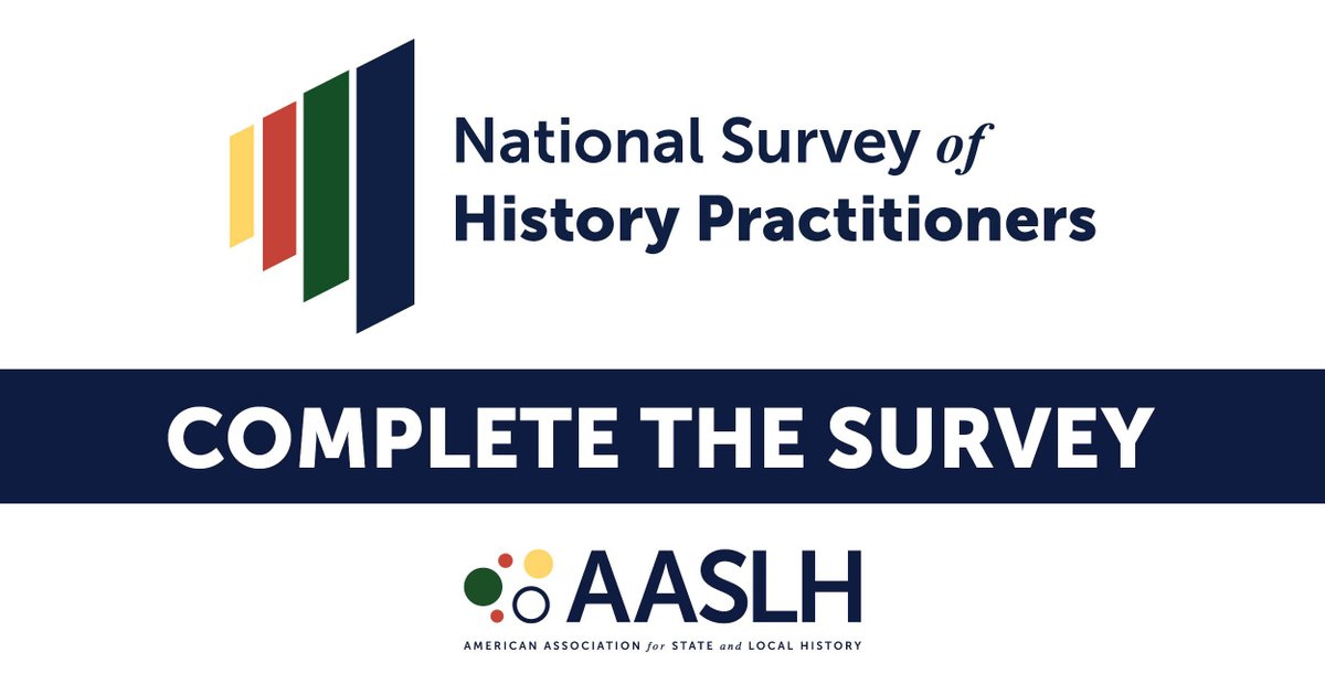 OMA (@ohiomuseums) on Twitter photo There's still time to participate in the <a href="/AASLH/">American Association for State and Local History</a> National Survey of History Practitioners! The survey should only take around 10 minutes. Survey closees June 6.
surveymonkey.com/r/NSHP2025 There's still time to participate in the <a href="/AASLH/">American Association for State and Local History</a> National Survey of History Practitioners! The survey should only take around 10 minutes. Survey closees June 6.
surveymonkey.com/r/NSHP2025