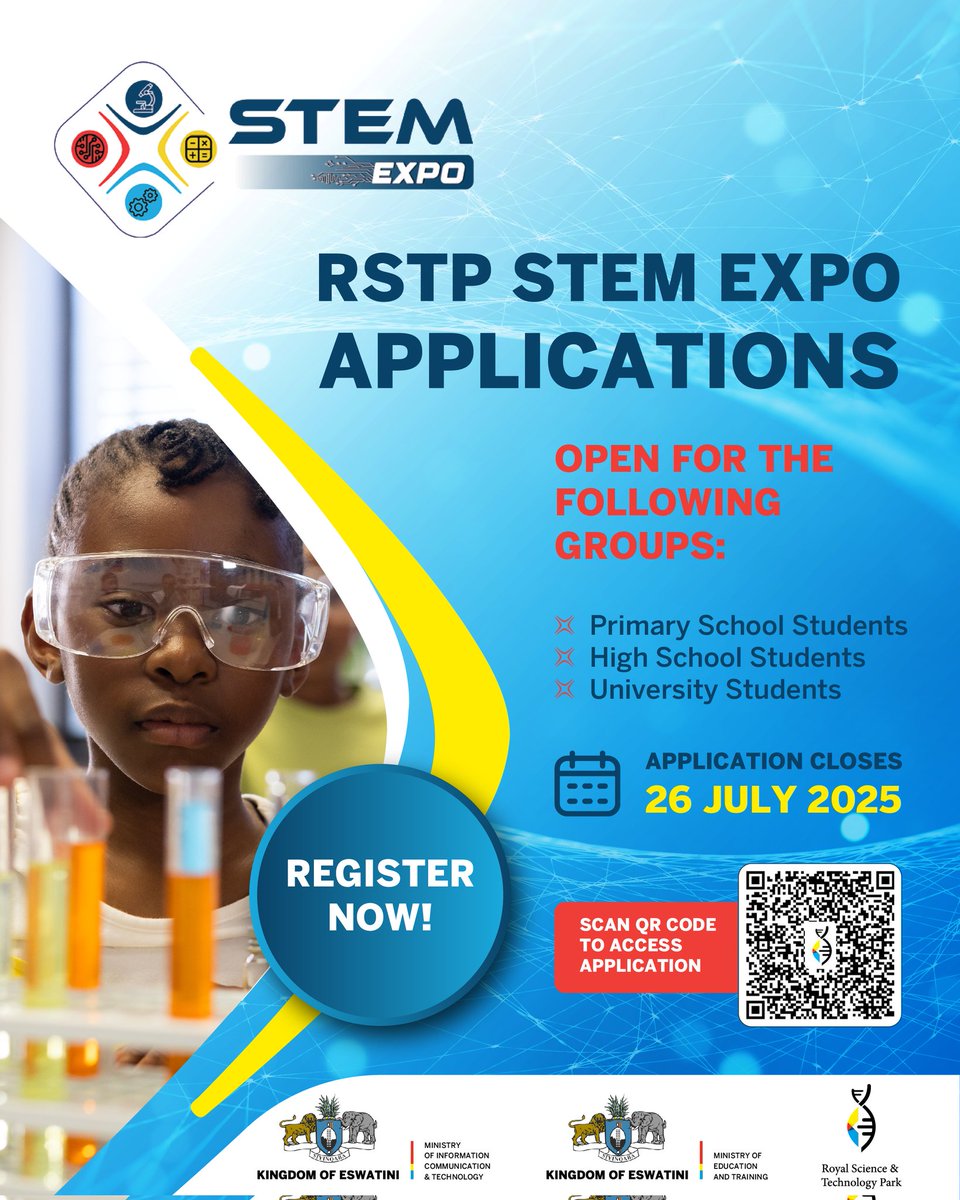 STEM Expo Applications Now Open! 

Are you a young innovator, science enthusiast, or future tech leader? Here's your chance to showcase your talent at the RSTP STEM Expo 2025! 

🔗 Apply now: forms.gle/Veh8EXj6ccb4hA… 

Let’s shape the future—one idea at a time!
#STEMExpo2025 #RSTP