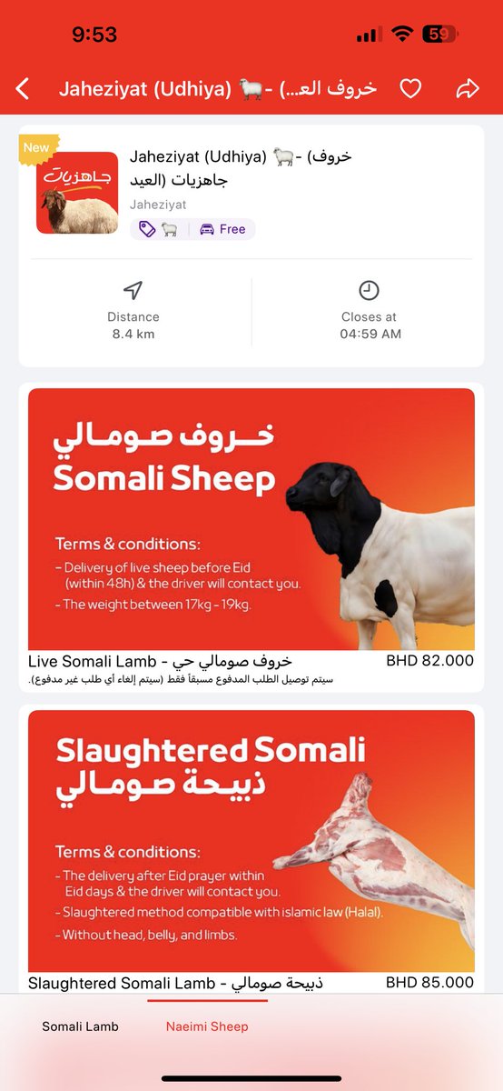 الخروف بيوصل بدون رجل واذاين :
#عيد_الأضحى_المبارك