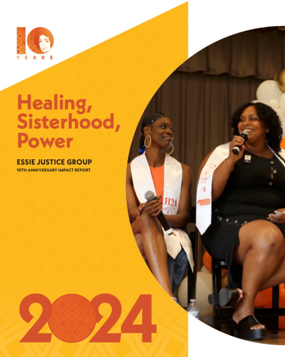 essie4justice's tweet image. Essie Justice Group’s 10th Anniversary Impact Report is here! Our 2024 report is a special look back on a decade of healing, advocacy, and the powerful leadership of women with incarcerated loved ones. 

View the full report: bit.ly/2024-impactrep…

#SisterhoodIsPowerful #Impact