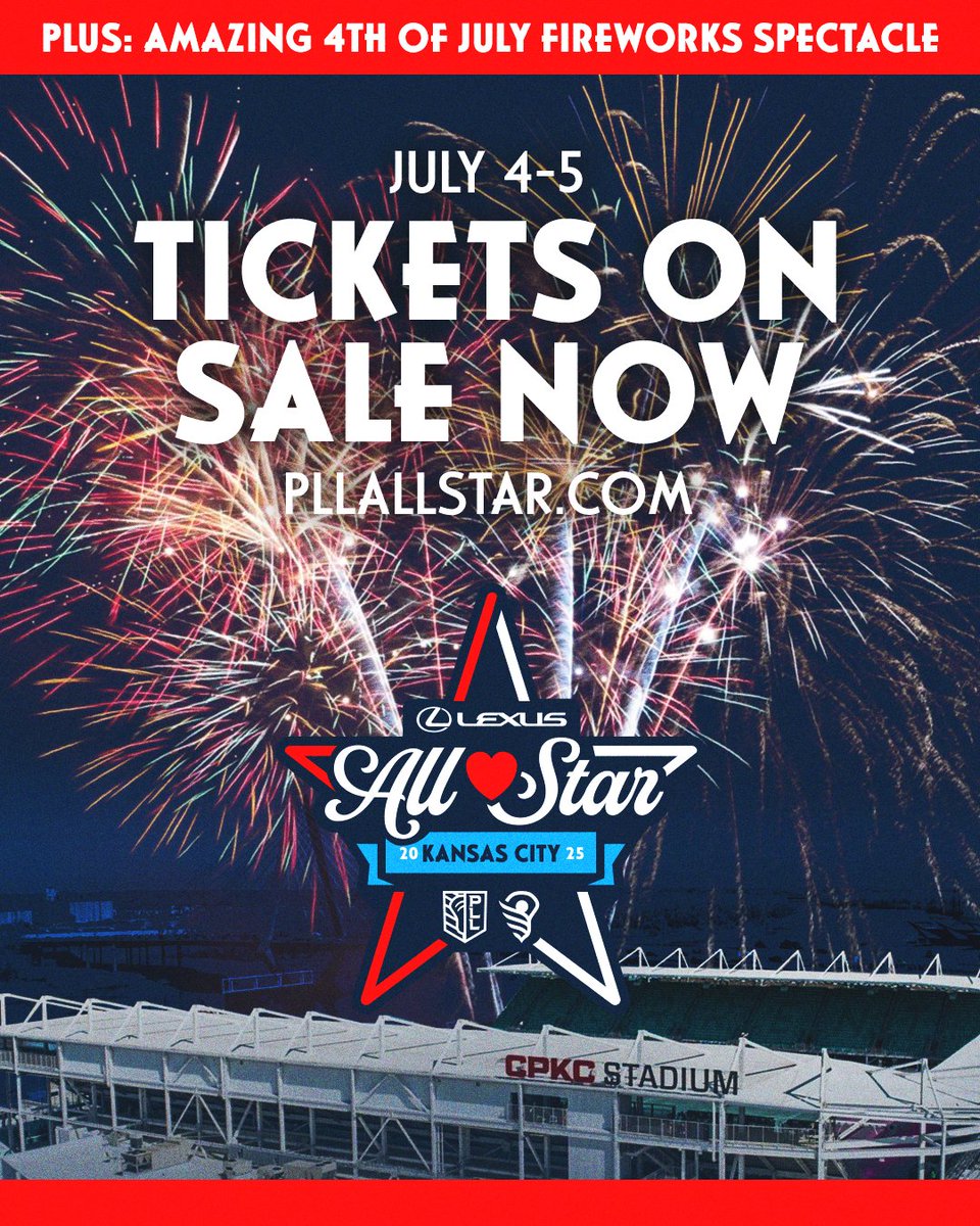 KC Current (@thekccurrent) on Twitter photo One month until another landmark event 🏟️👏
The 2025 <a href="/PremierLacrosse/">Premier Lacrosse League</a> and <a href="/wlacrosseleague/">Women's Lacrosse League</a> All-Star Games will be hosted in #KCBABY!
🎟️ bit.ly/PLLWLLTix One month until another landmark event 🏟️👏
The 2025 <a href="/PremierLacrosse/">Premier Lacrosse League</a> and <a href="/wlacrosseleague/">Women's Lacrosse League</a> All-Star Games will be hosted in #KCBABY!
🎟️ bit.ly/PLLWLLTix