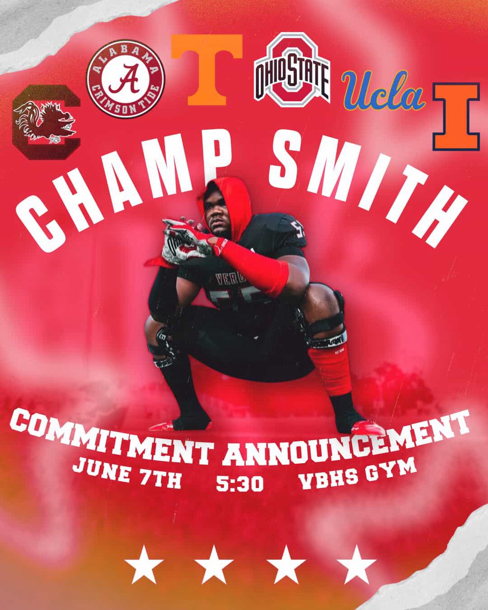 Micah Champion Smith (@champsmith55) on Twitter photo June 7th at Vero Beach High School Gym at 5:30! Everyone's welcome. <a href="/VBFootball/">Vero Beach Football</a> June 7th at Vero Beach High School Gym at 5:30! Everyone's welcome. <a href="/VBFootball/">Vero Beach Football</a>