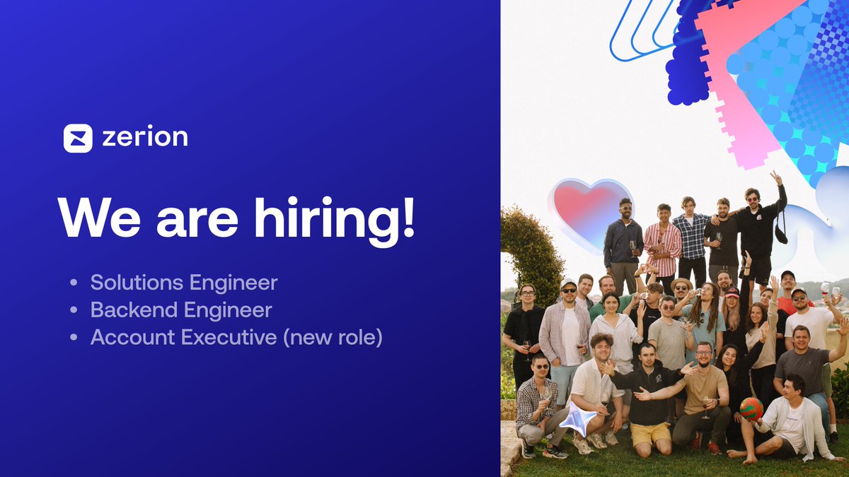 zm
we're hiring for 3 roles to grow @zerion API!
join us to build the data infra powering your favo