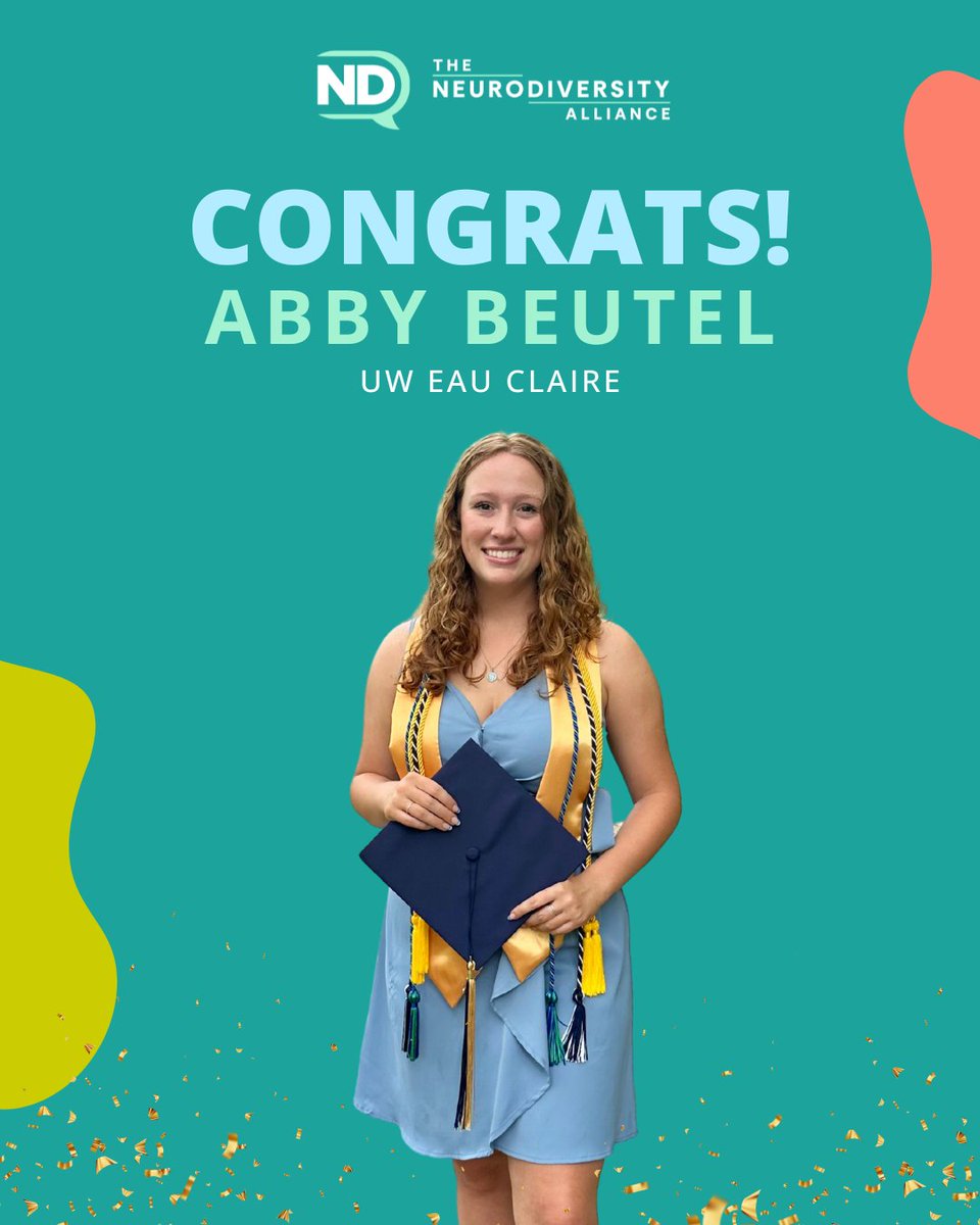 The Neurodiversity Alliance (@thendalliance) on Twitter photo 🎓 Shoutout to Abby Beutel—Eye to Eye Chapter Leader and proud neurodivergent at <a href="/UWEauClaire/">UW-Eau Claire</a>! She’s walking the stage with ND Alliance honors cords and a legacy of mentorship and advocacy. 💙✨
#NDGrad2025 #NeurodivergentAndProud #UWECGrad #NDLeader 🎓 Shoutout to Abby Beutel—Eye to Eye Chapter Leader and proud neurodivergent at <a href="/UWEauClaire/">UW-Eau Claire</a>! She’s walking the stage with ND Alliance honors cords and a legacy of mentorship and advocacy. 💙✨
#NDGrad2025 #NeurodivergentAndProud #UWECGrad #NDLeader