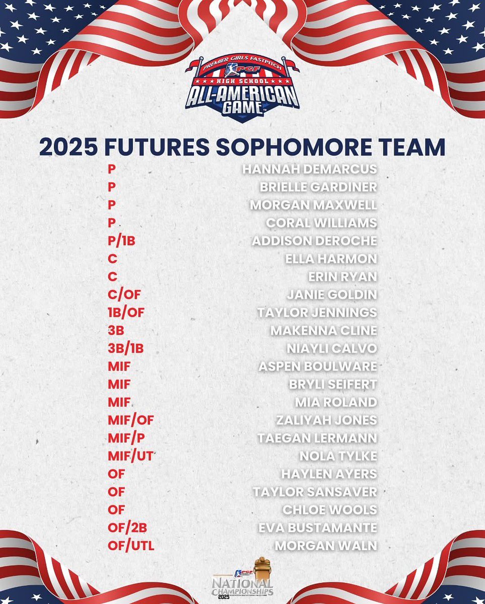 Bryli Seifert 2027 (@bryliseifert27) on Twitter photo Thank you <a href="/PGFnetwork/">PGF</a>, <a href="/LineDsoftball/">Line Drive Media</a>, <a href="/topgun_skim/">Top Gun National 16u-SK</a>, <a href="/TGA_Turner/">Top Gun National 18U</a>, and <a href="/TGASciara/">Top Gun National 16</a>. It is such an honor to represent <a href="/topgunfastpitch/">Top Gun Fastpitch</a> and the class of 2027 in the PGF All American game. I CANNOT wait to compete with and against the best in the country! 🏝️🥎 Thank you <a href="/PGFnetwork/">PGF</a>, <a href="/LineDsoftball/">Line Drive Media</a>, <a href="/topgun_skim/">Top Gun National 16u-SK</a>, <a href="/TGA_Turner/">Top Gun National 18U</a>, and <a href="/TGASciara/">Top Gun National 16</a>. It is such an honor to represent <a href="/topgunfastpitch/">Top Gun Fastpitch</a> and the class of 2027 in the PGF All American game. I CANNOT wait to compete with and against the best in the country! 🏝️🥎