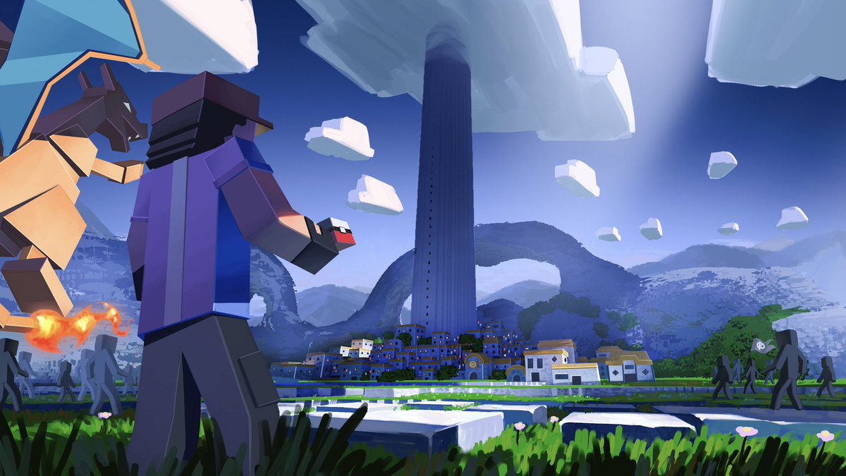 Minecraft artwork for my cobblemon friends server.