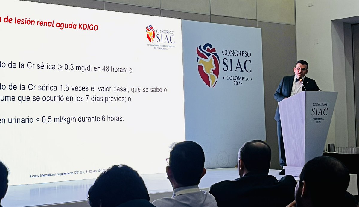 Guillermina Esperon (@guilleresperon) on Twitter photo Mesa Shock Cardiogenico
¿Qué estrategias disponemos para prevenir el daño renal en Shock Cardiogénico?
Dr <a href="/RiveraToquicaMD/">Alex Rivera Toquica</a> 🇨🇴
#CongresoSIAC
<a href="/paomorejon/">Paola Morejón Barragán</a> <a href="/cifacah/">Consejo Interamericano de Falla Cardíaca e HP</a> <a href="/EmergenciasSiac/">Emergencias SIAC</a> <a href="/Bernilina/">Bernardita González, MD</a> <a href="/gonzaeperez/">Gonzalo Perez</a> <a href="/SIAC_cardio/">SIAC</a> Mesa Shock Cardiogenico
¿Qué estrategias disponemos para prevenir el daño renal en Shock Cardiogénico?
Dr <a href="/RiveraToquicaMD/">Alex Rivera Toquica</a> 🇨🇴
#CongresoSIAC
<a href="/paomorejon/">Paola Morejón Barragán</a> <a href="/cifacah/">Consejo Interamericano de Falla Cardíaca e HP</a> <a href="/EmergenciasSiac/">Emergencias SIAC</a> <a href="/Bernilina/">Bernardita González, MD</a> <a href="/gonzaeperez/">Gonzalo Perez</a> <a href="/SIAC_cardio/">SIAC</a>