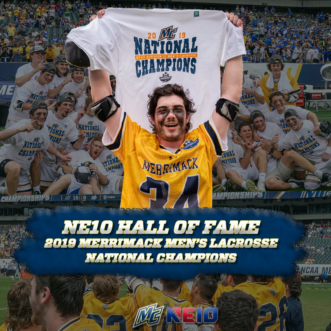 Further etching their names in the history books!

The 2019 National Championship winning Merrimack College men's lacrosse team has been inducted into the NE10 Hall of Fame.

A huge congrats to all of our alumni on this prestigious honor.

#GoMack