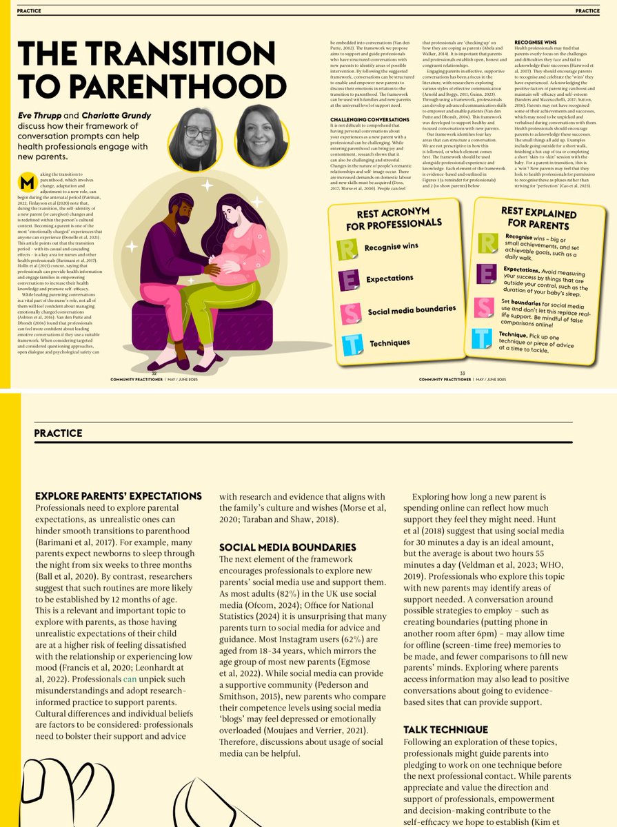 Eve and I have written an article in this month Community Practitioner journal. ‘Transition to Parenthood - A framework for professionals’