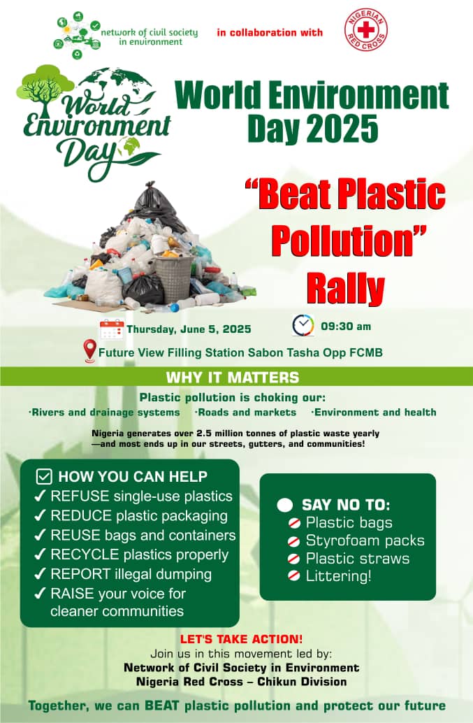 Happy World Environment Day 2025!
Join the global movement to #BeatPlasticPollution!
Did you know? Plastic waste harms ecosystems, wildlife, and human health!
Let's act together:
Reduce plastic use
Reuse when possible
Recycle properly
#WorldEnvironmentDay  #Sustainability