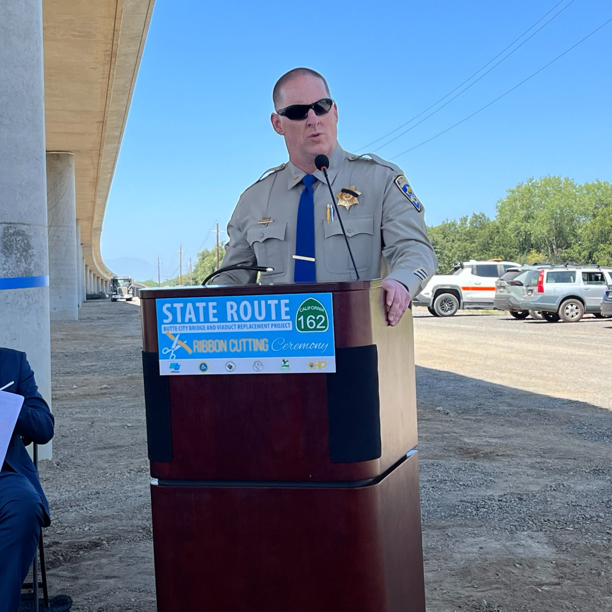 A big shout out to Caltrans for the completion of the State Route 162 Butte City Bridge Replacement Project.  This new bridge is vital for the safe transportation of motorists and the community it serves.  Thank you for allowing CHP to be part of the Ribbon Cutting Ceremony.