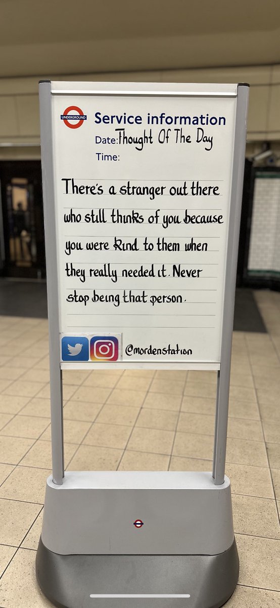 Thursday 5th June 2025 Thought Of The Day From Morden Underground Station