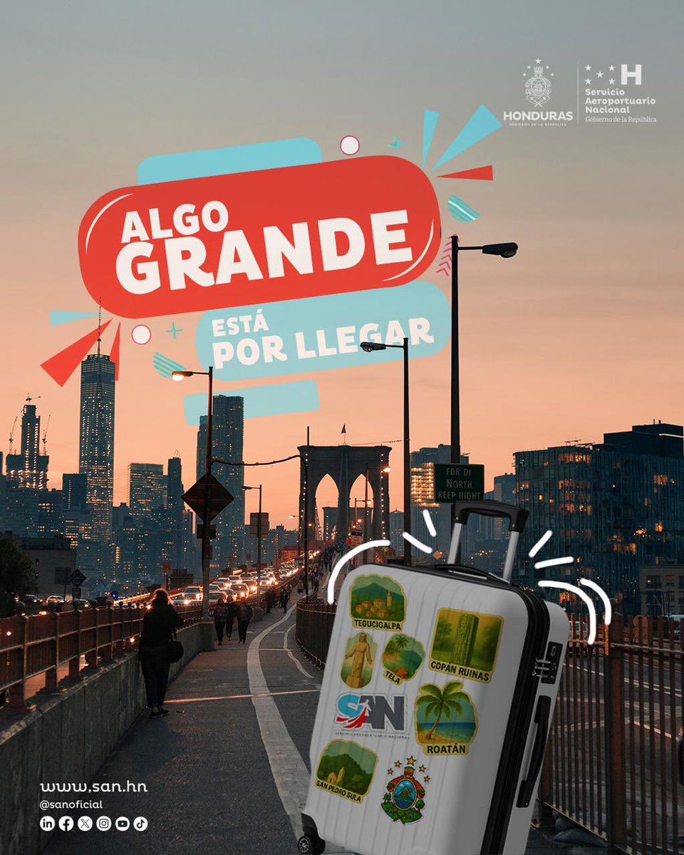 🌍✈️ ¡Se vienen nuevas alturas!
Nuevas rutas aterrizan en el Aeropuerto Ramón Villeda Morales.
La transformación avanza y los cielos de Honduras se abren al mundo.
¿Listo para despegar con nosotros? 🧳✨

#DestinoTransformación #RVMSeTransforma #HondurasConecta #NuevasRutas #SAN