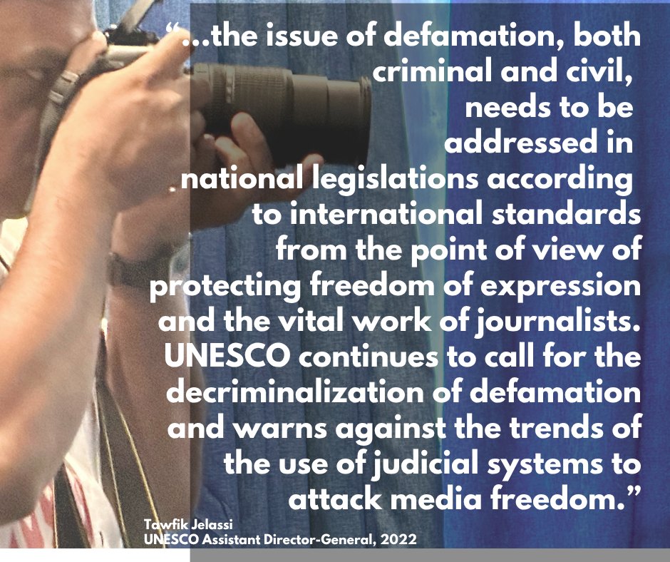 The UN warns defamation/libel cases are a 'misuse' of justice, wearing down newsrooms with hugely disproportionate penalties --help Pacific journos get on with the vital job of keeping our communities informed. Your donations are appreciated. gofund.me/62f016fc
<a href="/IFJGlobal/">IFJ</a>