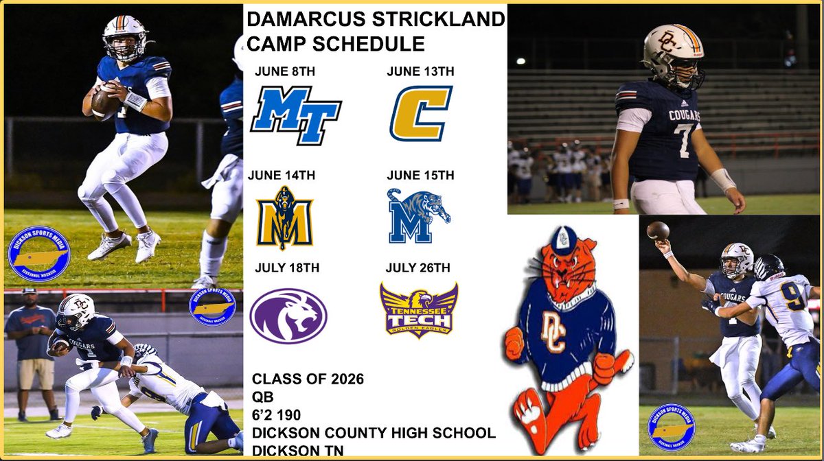 Camp Schedule! <a href="/VisionQb/">QB Vision</a> <a href="/CSmithScout/">Chris Smith</a> <a href="/DCCOUGARS/">Dickson County High School Athletics</a> <a href="/DCcougarsfb/">Dickson County Football</a> <a href="/Joechalljr/">Joe</a>