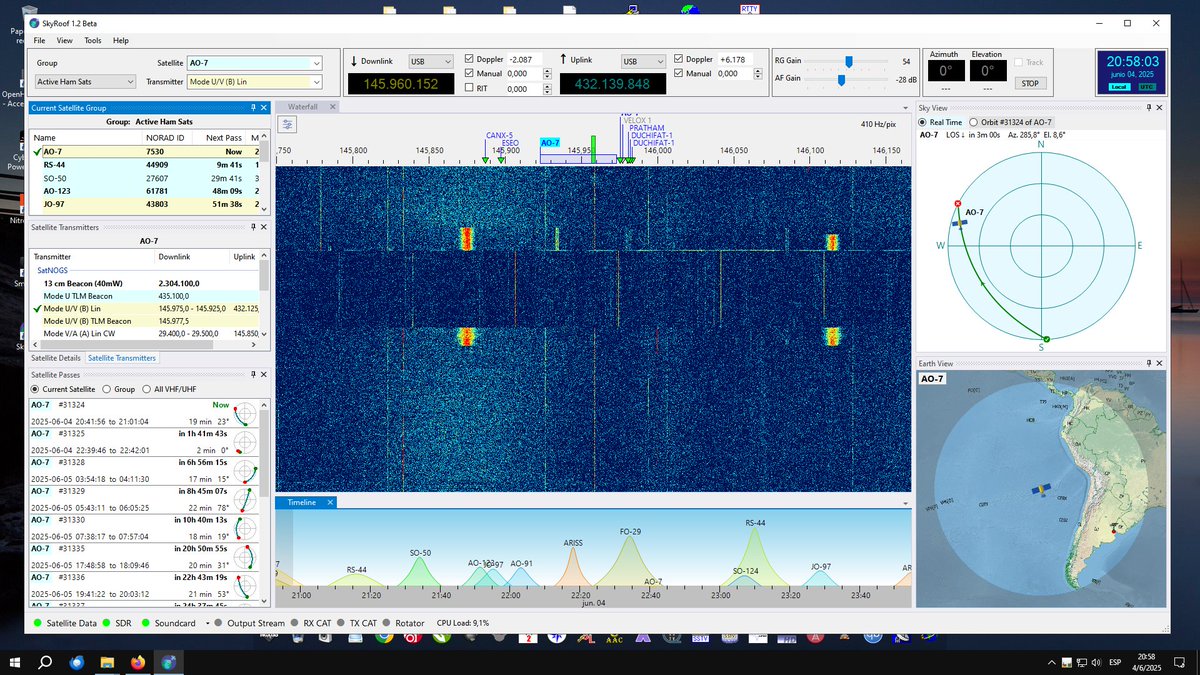 LU1DA1's tweet photo. SkyRoof 1.2 beta, a great work by @ve3nea 
With SDRplay2 @SDRPlay 
https://t.co/86BPDEOvuw
#AmateurRadio #amsat #SDR https://t.co/Fo6PODe7pP