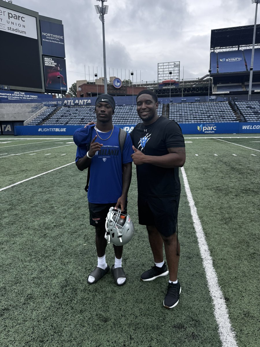 Tyree Begne (@tyreebegne2026) on Twitter photo Had a great showing today <a href="/GeorgiaStateFB/">GSU Football</a>. Was great working with <a href="/Enrique__Davis/">Coach Enrique Davis</a>, took home some new knowledge that will make me even better.
<a href="/DellMcGee/">Dell McGee</a> <a href="/huejack10/">Hue Jackson</a> <a href="/jwindon35/">Joe Windon</a> Had a great showing today <a href="/GeorgiaStateFB/">GSU Football</a>. Was great working with <a href="/Enrique__Davis/">Coach Enrique Davis</a>, took home some new knowledge that will make me even better.
<a href="/DellMcGee/">Dell McGee</a> <a href="/huejack10/">Hue Jackson</a> <a href="/jwindon35/">Joe Windon</a>